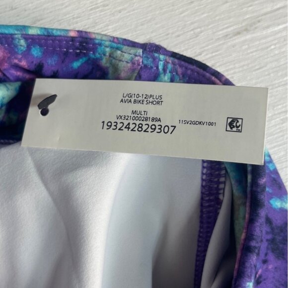 Avia Tie Dye Bike Shorts Girls Large Multicolor Purple New - Picture 9 of 10